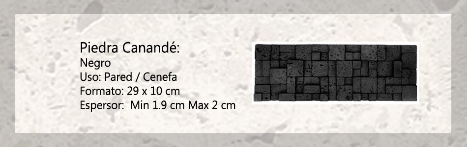 Piedra Canandé Negra medidas