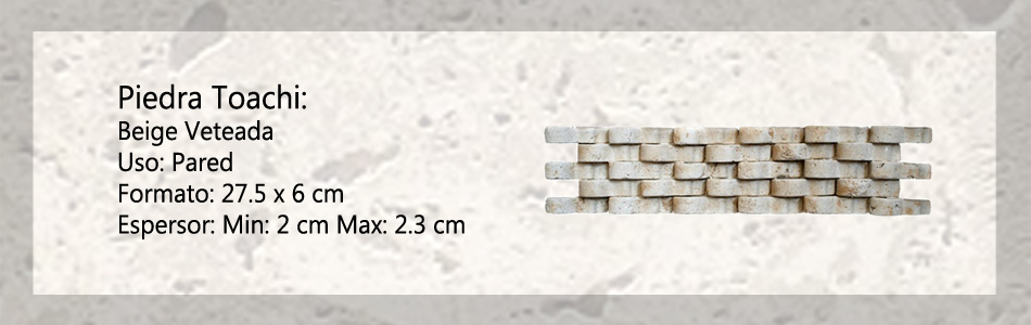 Piedra Toachi Beige Veteada informacion tecnica