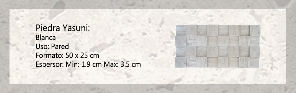 Piedra Yasuni Blanca informacion tecnica