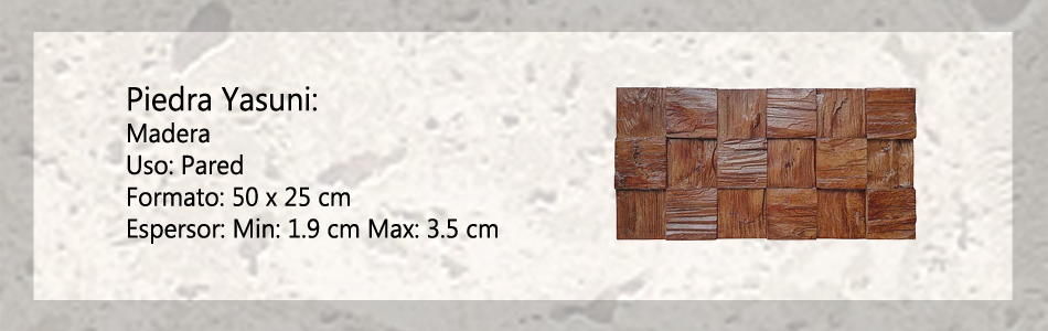 Piedra Yasuni Madera informacion tecnica