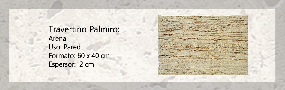Travertino Palmiro Arena informacion tecnica