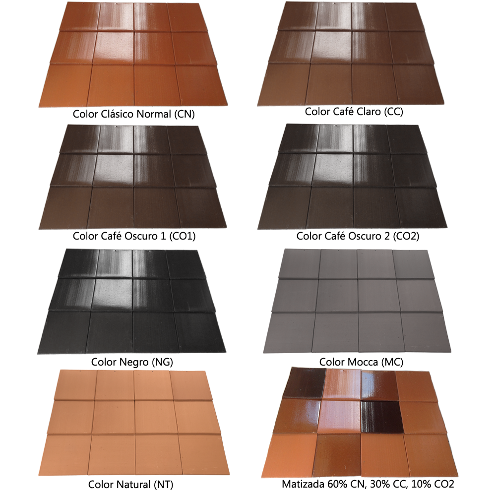 Teja Rectangular 30x24.5 colores