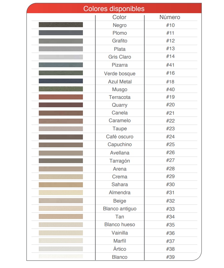 Colores de porcelanas