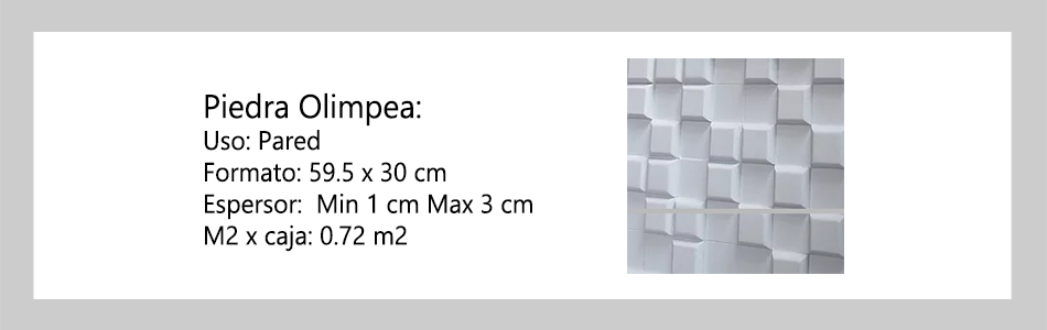 Piedra Olimpea informacion tecnica
