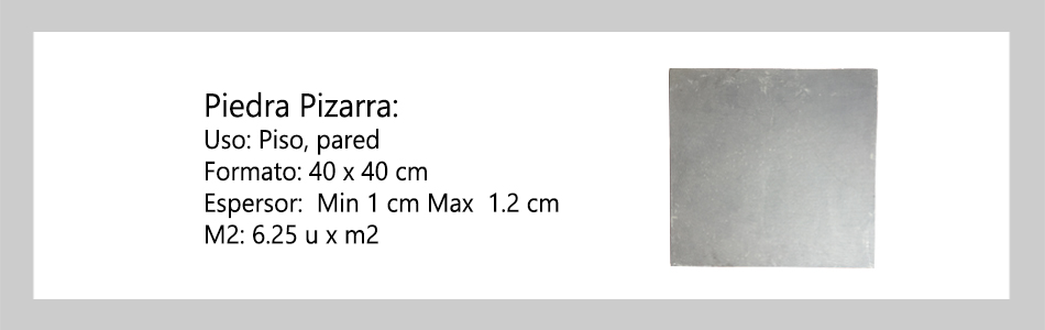 Piedra pizarra 40x40 informacion tecnica