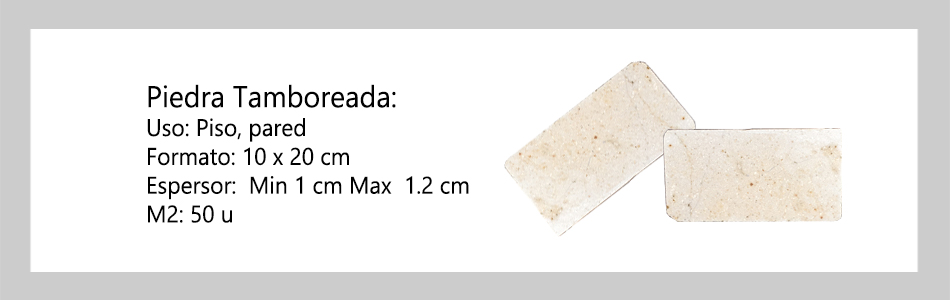 Piedra tamboreada 10x20 informacion tecnica